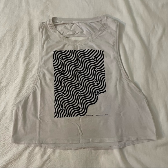 Lululemon Cut Back Crop Tank *SeaWheeze
White - Picture 3 of 8